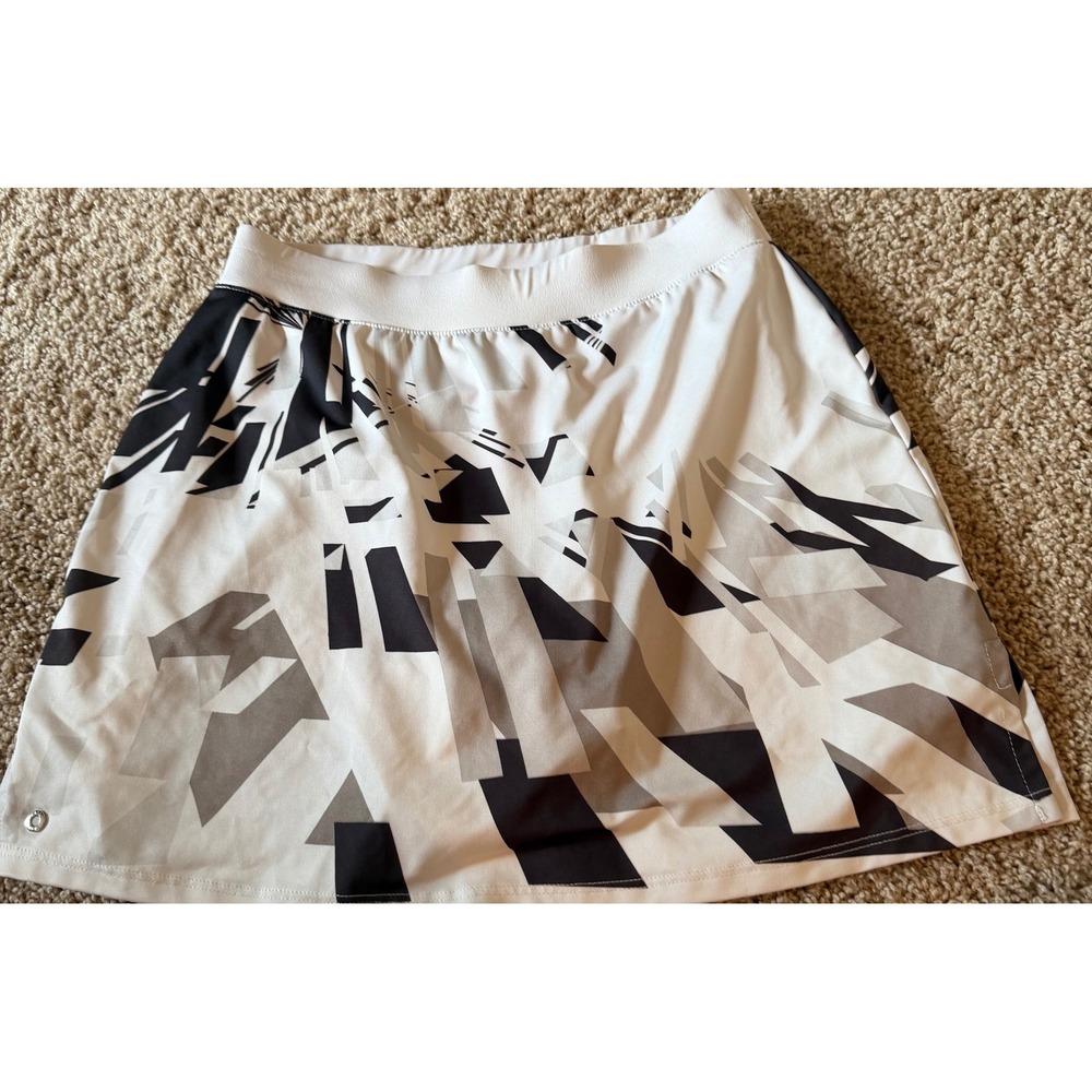 Tail Tech Women XS White Black Geometric Abstract Print Athletic Tennis Skort